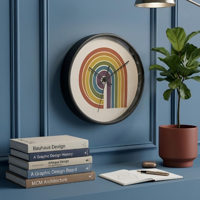 Mid-Century Modern Pride Wall Clock (Lifestyle Shot)