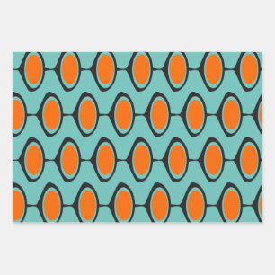 Mid Century Modern Print CUSTOM COLOR  Wrapping Pa Paper Sheet