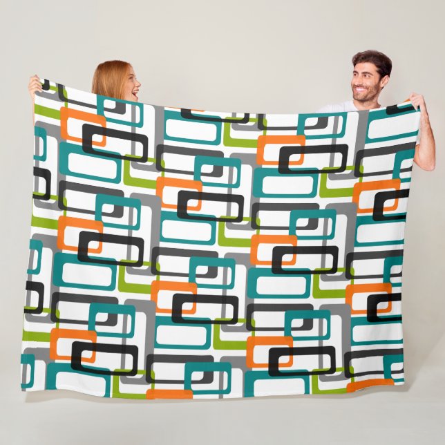 Mid Century Modern Print Fleece Blanket (In Situ)