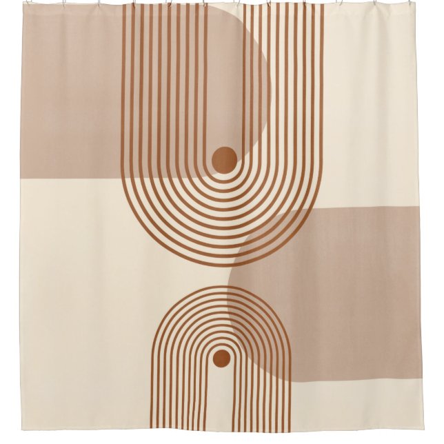 Mid century Modern Rainbow Shower Curtain (Front)
