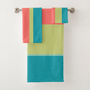 Mid - Century Modern Rainbow Stripes Bath Towel Set