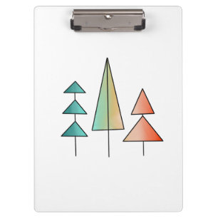 mid century modern rainbow trees blush teal simple clipboard