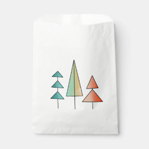 mid century modern rainbow trees blush teal simple favour bags