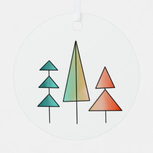 mid century modern rainbow trees blush teal simple metal tree decoration