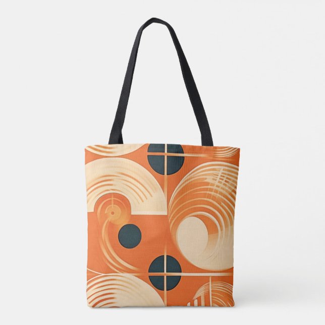 Mid Century Modern Record Inspired  Tote Bag (Back)