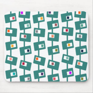 Mid-Century Modern Rectangles and Squares Mouse Mat