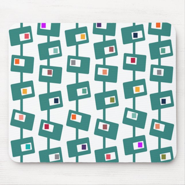 Mid-Century Modern Rectangles and Squares Mouse Mat (Front)