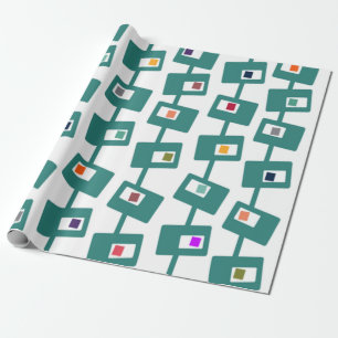 Mid-Century Modern Rectangles and Squares Wrapping Paper