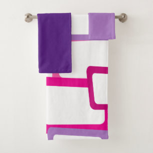 Mid-Century Modern Rectangles Bath Towel Set