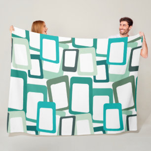 Mid-Century Modern Rectangles Fleece Blanket
