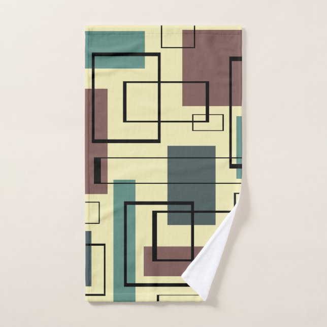 Mid Century Modern Rectangles Hand Towel (Hand Towel)