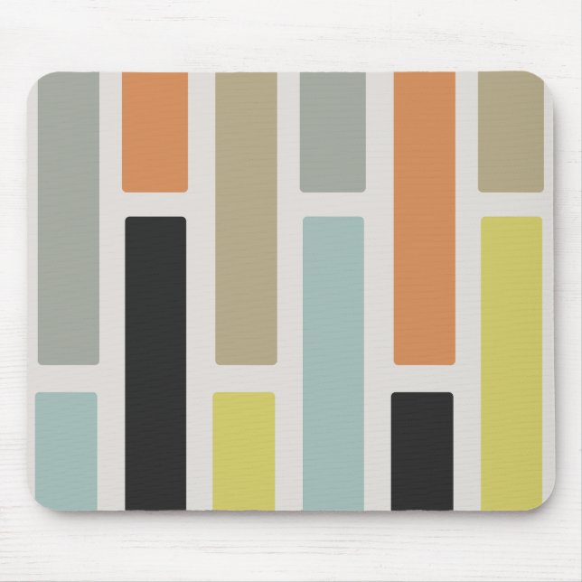 Mid Century Modern Rectangles Mouse Mat (Front)