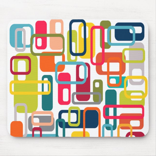 Mid-century Modern Rectangles Mouse Mat (Front)