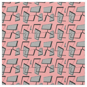 Mid-Century Modern Rectangles on PInk Fabric