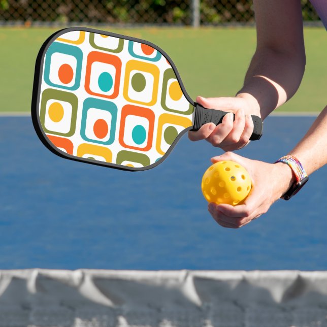 Mid-Century Modern Rectangles Pickleball Paddle (Insitu)