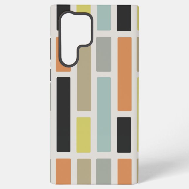 Mid Century Modern Rectangles Samsung Galaxy S22 Ultra Case (Back)