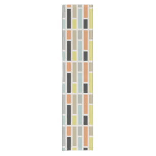 Mid Century Modern Rectangles Short Table Runner