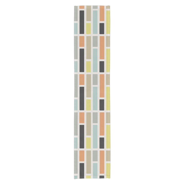 Mid Century Modern Rectangles Short Table Runner (Front)