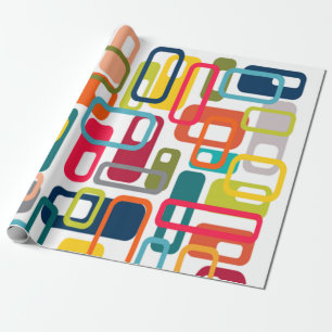 Mid-century Modern Rectangles Wrapping Paper