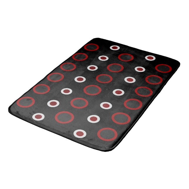 Mid-Century Modern red, black and grey     Bath Mat (Angled)