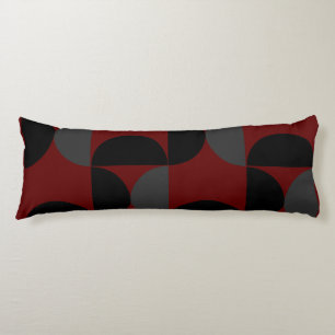 Mid-Century Modern Red Black and Grey      Body Cushion