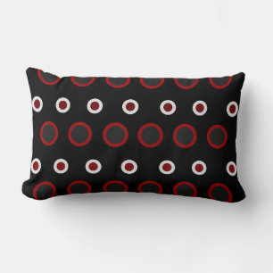 Mid-Century Modern red, black and grey Lumbar Cushion
