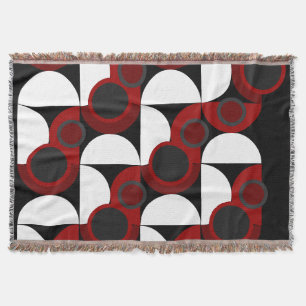Mid-Century Modern red, black and grey Throw Blanket