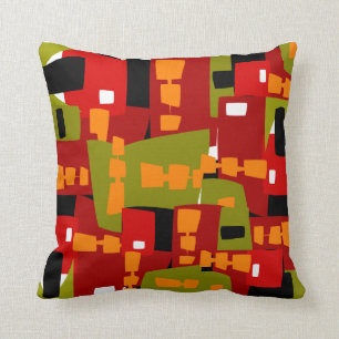 Mid-Century Modern Red Chaos Cushion