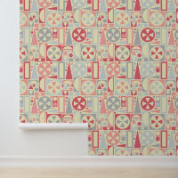 Mid-Century Modern Retro 50s Pink Geometric