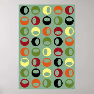 Mid-Century Modern Retro Abstract Art poster