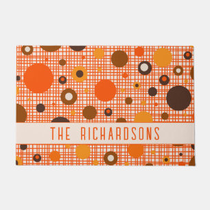 Mid Century Modern Retro Atomic Dots Personalised Doormat