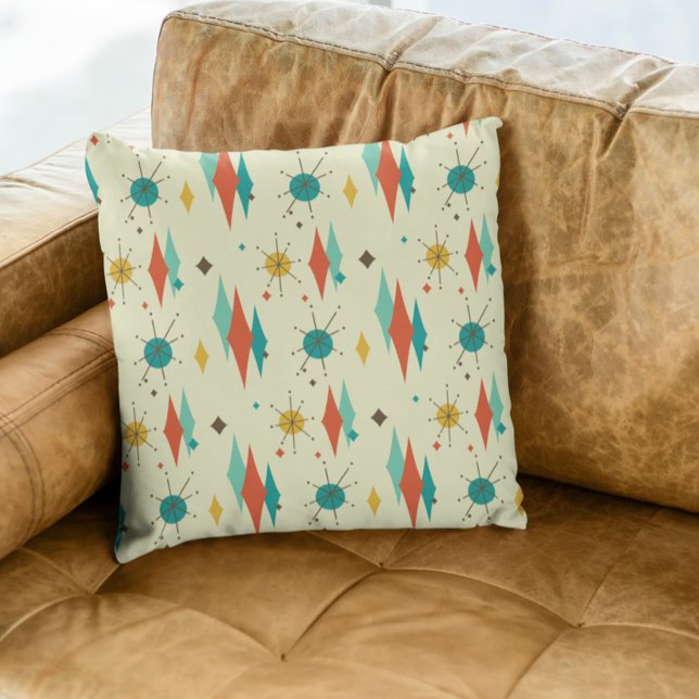 Mid Century Modern Retro Atomic Starburst Diamond Cushion (Creator Uploaded)