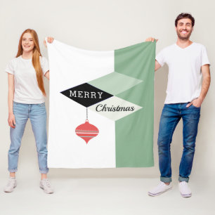 Mid-Century Modern Retro Chic Christmas Fleece Blanket