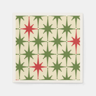 Mid-century Modern Retro Christmas Starbursts Napkin
