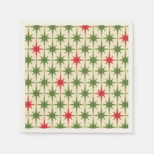 Mid-century Modern Retro Christmas Starbursts Napkin