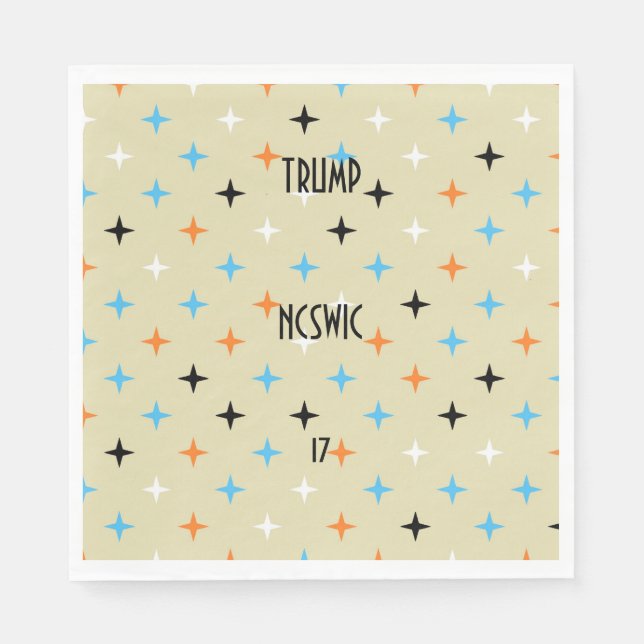 Mid Century Modern Retro Custom Text Napkin (Front)