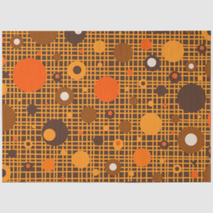 Mid Century Modern Retro Dots Pattern Brown Orange Tissue Paper