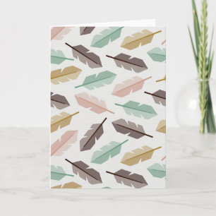 Mid-Century Modern Retro Feathers Greeting Cards