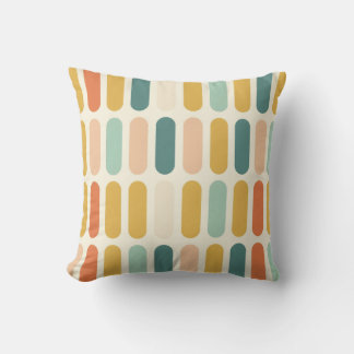 Mid Century Modern Retro Geometric Capsule Pattern Cushion