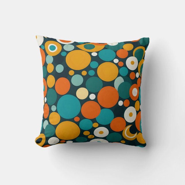 Mid-Century Modern Retro Geometric Pillow (Front)