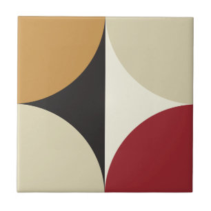 Mid Century Modern Retro Geometric Starburst Tile