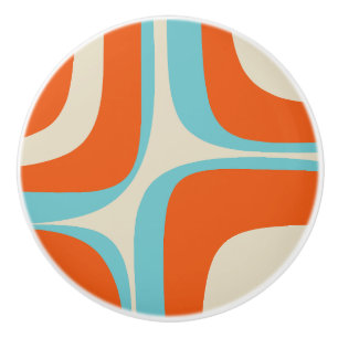 Mid-century Modern Retro Groove Pattern Ceramic Knob