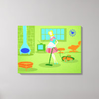 Mid Century Modern Retro Housewife Canvas