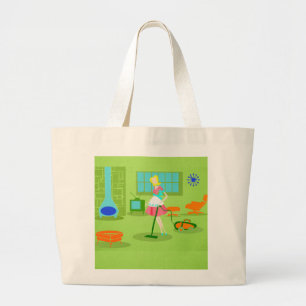 Mid Century Modern Retro Housewife Tote Bag