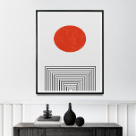 Mid-Century Modern Retro-Inspired  Art Poster<br><div class="desc">Add a touch of modern Scandinavian design to your home with this stunning abstract landscape print. Featuring a stylised tree branch, the sun, a rainbow, and a cloud, this image captures the beauty of nature in a unique and contemporary way. The muted colours and minimalist design make this print the...</div>