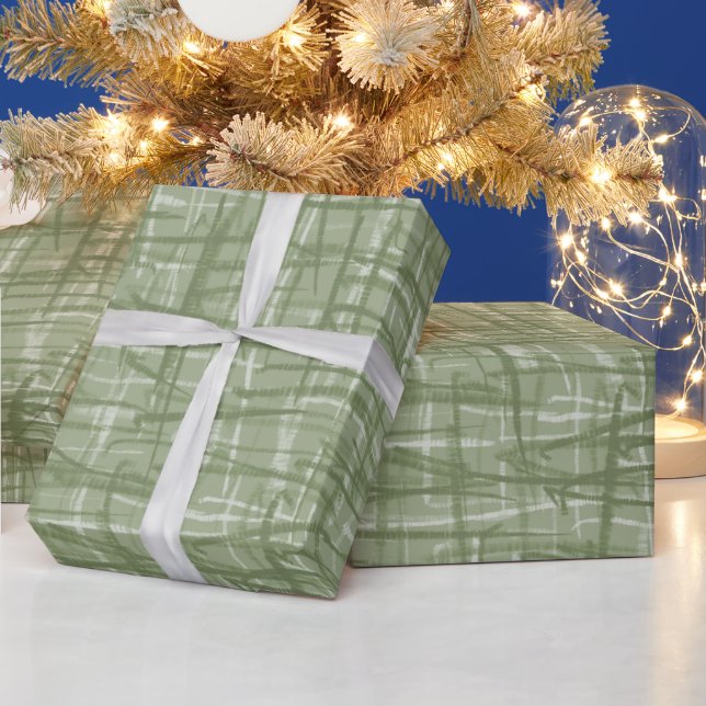 Mid Century Modern Retro Linework Pattern  Wrapping Paper (Holidays)