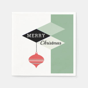 Mid-Century Modern Retro Merry Christmas Napkin