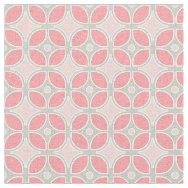 Mid Century Modern Retro Mod Square Pattern Decor Fabric (Close Up)
