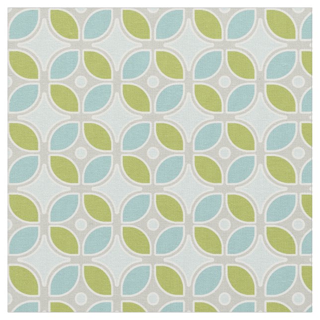 Mid Century Modern Retro Mod Square Pattern Decor Fabric (Close Up)