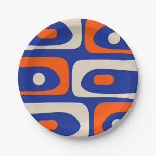 Mid Century Modern Retro Piquet Bold Fun Paper Plate